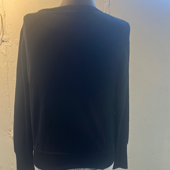 Escada Sport Black Button-Up Cardigan w inside chain design 75% merino wool sz M - Picture 2 of 14